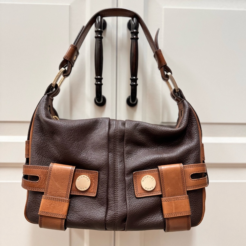 Y2K Michael Kors Leather Satchel Bag Horse Bit Details